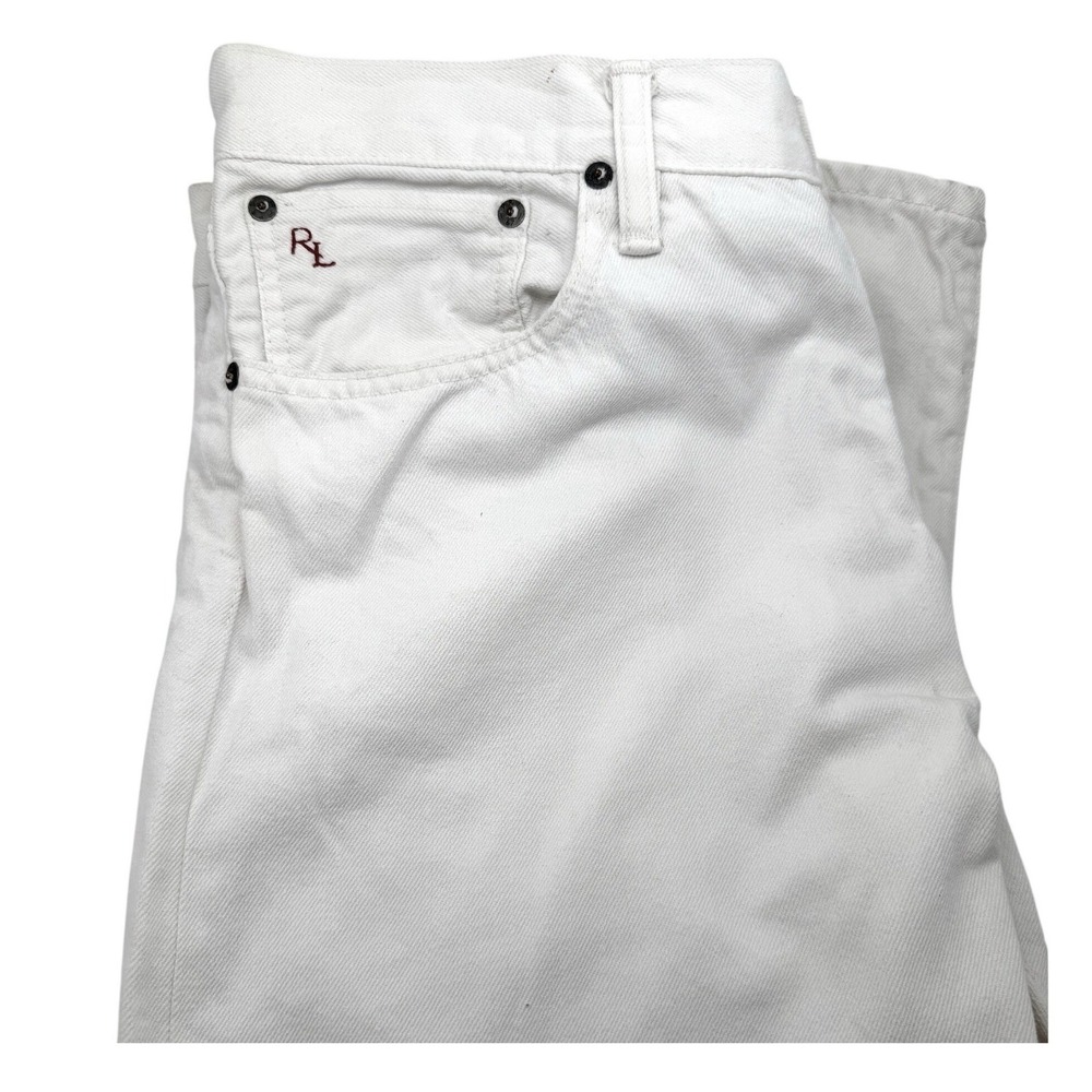 Polo Ralph Lauren Mens White Denim Jeans 36x30 Straight Leg 100% Cotton RN41381